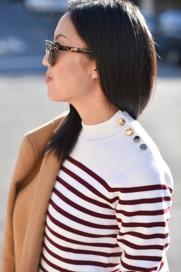 sandro striped sweater banana republic blazer