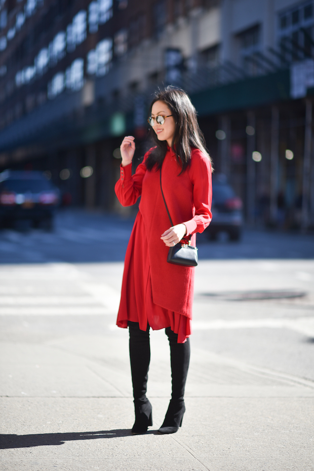 red-dress-over-the-knee-boots